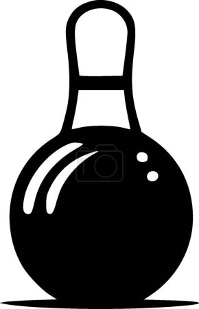 Bowling - icono aislado en blanco y negro - ilustración vectorial