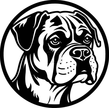 Illustration for Boxer dog - minimalist and simple silhouette - vector illustration - Royalty Free Image