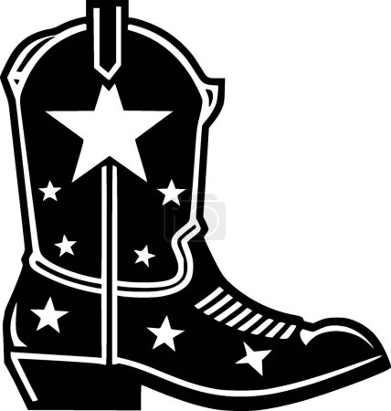 Illustration for Cowboy boot - minimalist and flat logo - vector illustration - Royalty Free Image