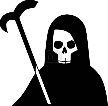 Ilustración de Muerte - logo minimalista y plano - ilustración vectorial - Imagen libre de derechos