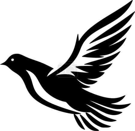 Taube - minimalistisches und flaches Logo - Vektorillustration