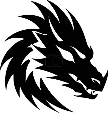 Illustration for Dragon - minimalist and simple silhouette - vector illustration - Royalty Free Image