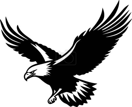 Ilustración de Águila - ilustración vectorial en blanco y negro - Imagen libre de derechos