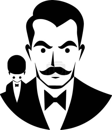 Padre - icono aislado en blanco y negro - ilustración vectorial