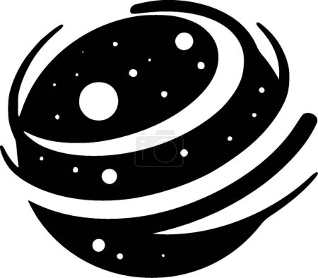 Galaxy - icône isolée en noir et blanc - illustration vectorielle