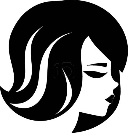 Illustration for Hair - minimalist and simple silhouette - vector illustration - Royalty Free Image