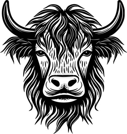 Illustration for Highland cow - high quality vector logo - vector illustration ideal for t-shirt graphic - Royalty Free Image