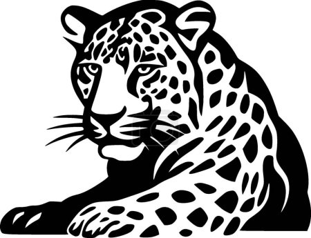 Leopard - minimalist and flat logo - vector illustration