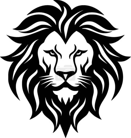 León - icono aislado en blanco y negro - ilustración vectorial