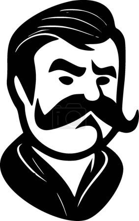 Illustration for Mustache - minimalist and simple silhouette - vector illustration - Royalty Free Image