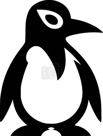 Pingüino - logo minimalista y plano - ilustración vectorial