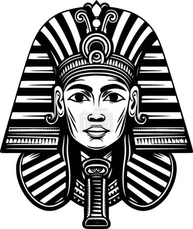Pharaon - illustration vectorielle en noir et blanc