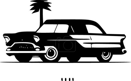 Retro - black and white isolated icon - vector illustration