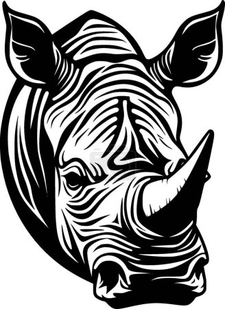Rhinoceros - minimalist and simple silhouette - vector illustration