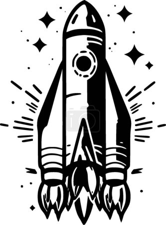 Illustration for Rocket - minimalist and flat logo - vector illustration - Royalty Free Image