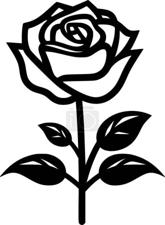 Ilustración de Rose - logo minimalista y plano - ilustración vectorial - Imagen libre de derechos