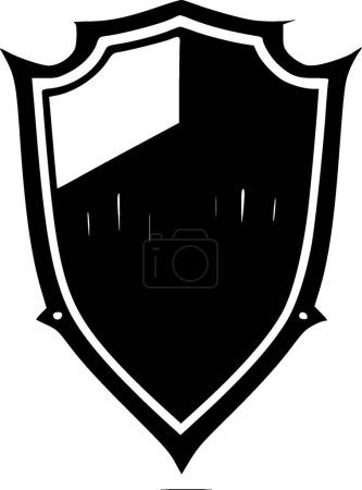 Shield - black and white vector illustration