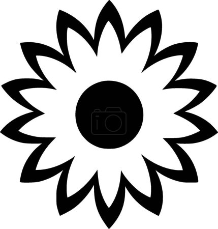 Sonnenblume - minimalistische und einfache Silhouette - Vektorillustration
