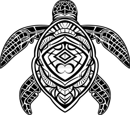 Turtle - black and white isolated icon - vector illustration