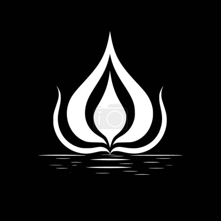 Water - black and white isolated icon - vector illustration