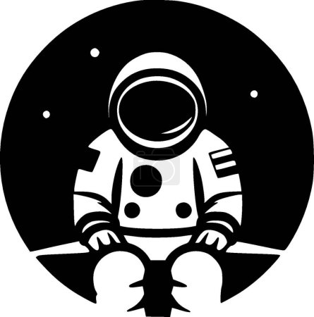 Ilustración de Astronauta - silueta minimalista y simple - ilustración vectorial - Imagen libre de derechos