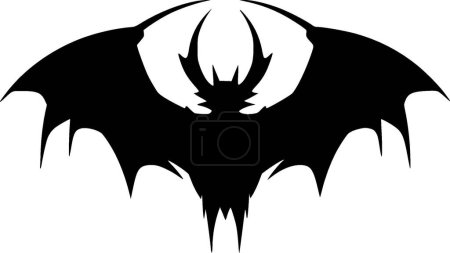 Ilustración de Murciélago - icono aislado en blanco y negro - ilustración vectorial - Imagen libre de derechos