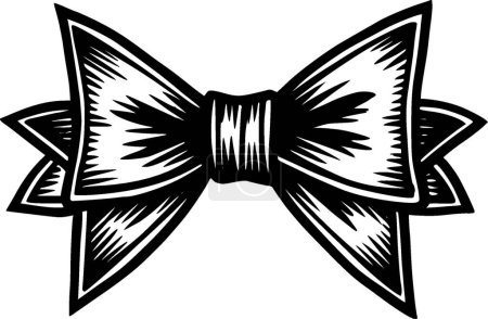 Bow - black and white vector illustration