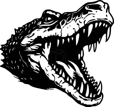 Crocodile - minimalist and simple silhouette - vector illustration