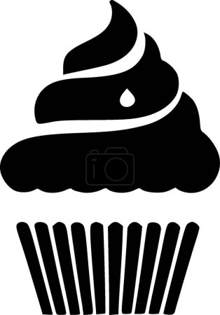 Cupcake - minimalist and flat logo - vector illustration