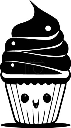Cupcake - minimalist and flat logo - vector illustration