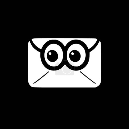 Envelope - black and white isolated icon - vector illustration