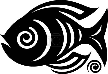 Pescado - logo minimalista y plano - ilustración vectorial