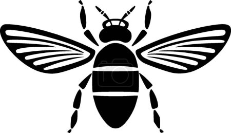 Mouche - logo minimaliste et plat - illustration vectorielle