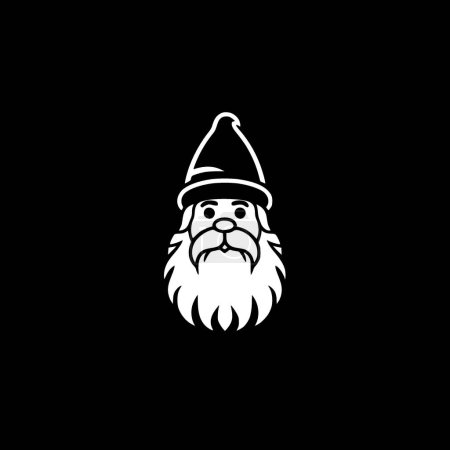 Gnome - schwarz-weißes Icon - Vektorillustration