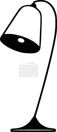 Téléchargez les illustrations : Lampe - icône isolée en noir et blanc - illustration vectorielle - en licence libre de droit