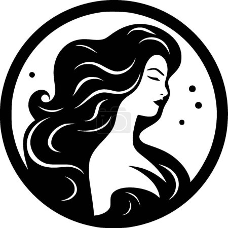 Meerjungfrau - minimalistisches und flaches Logo - Vektorillustration