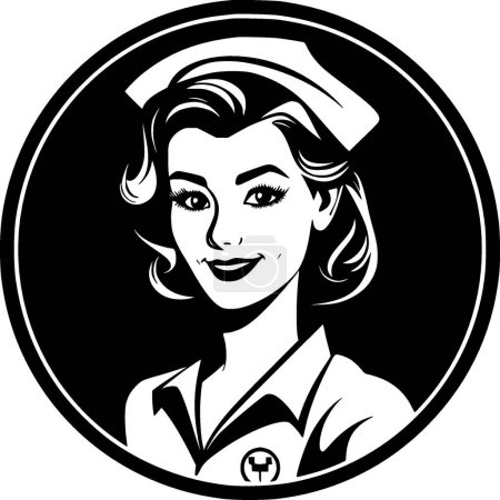 Enfermera - logo minimalista y plano - ilustración vectorial