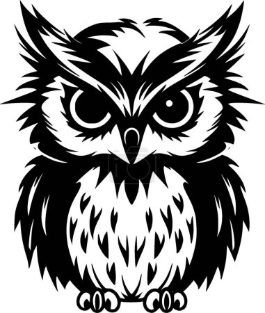 Owl baby - minimalist and flat logo - vector illustration