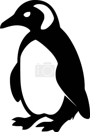 Illustration for Penguin - black and white vector illustration - Royalty Free Image