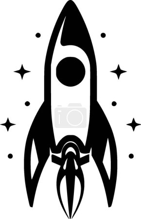 Rocket - minimalist and flat logo - vector illustration