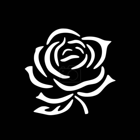 Ilustración de Rose - ilustración vectorial en blanco y negro - Imagen libre de derechos