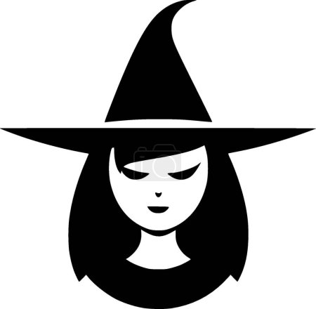 Illustration for Witch - minimalist and simple silhouette - vector illustration - Royalty Free Image