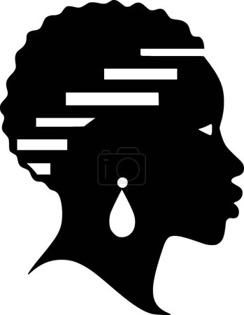 Ilustración de África - ilustración vectorial en blanco y negro - Imagen libre de derechos