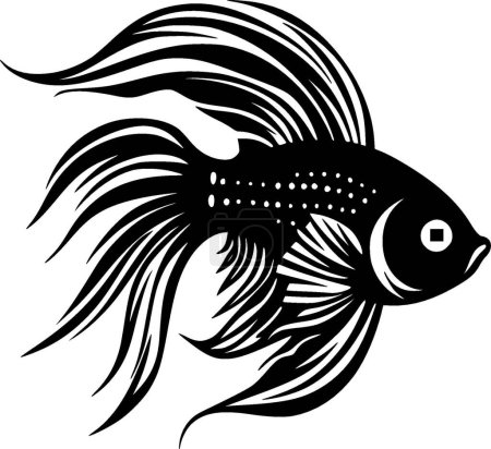 Betta fish - minimalist and simple silhouette - vector illustration