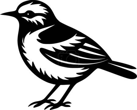 Oiseau - illustration vectorielle noir et blanc