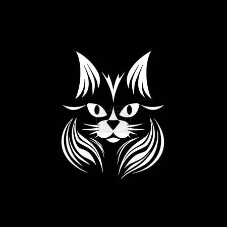 Illustration for Cat - black and white vector illustration - Royalty Free Image