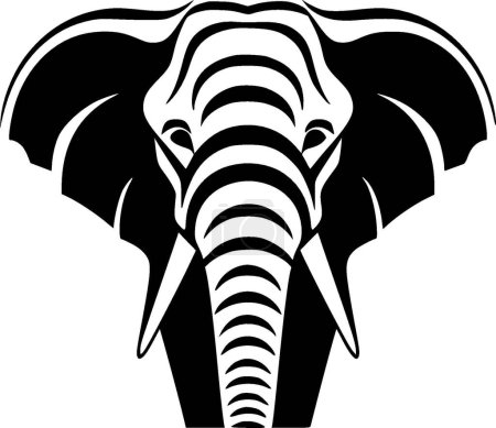 Éléphant - logo plat et minimaliste - illustration vectorielle