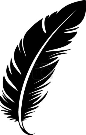 Illustration for Feather - minimalist and flat logo - vector illustration - Royalty Free Image