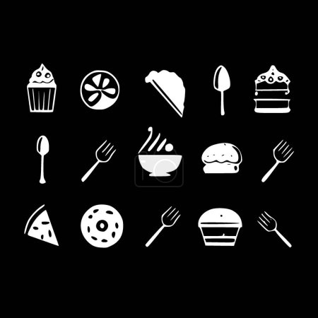 Food - minimalist and simple silhouette - vector illustration