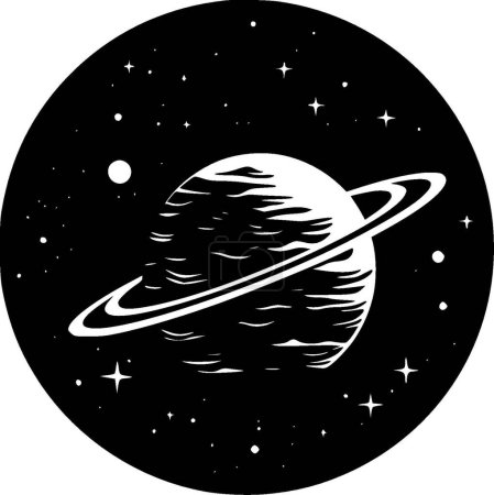 Galaxy - minimalist and flat logo - vector illustration